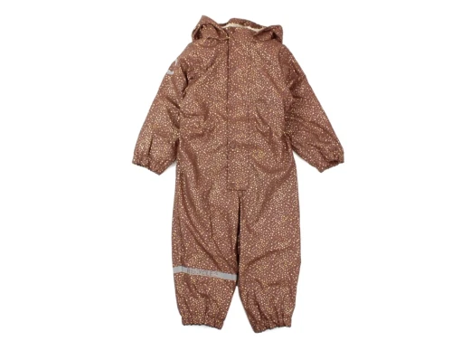 Mikk-line regndragt burlwood glitter med teddyfoer